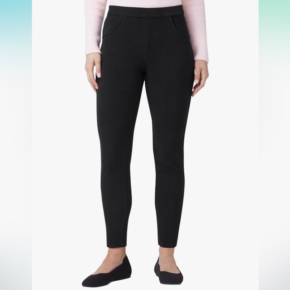 HUE Women's Black Skinny Denim Leggings